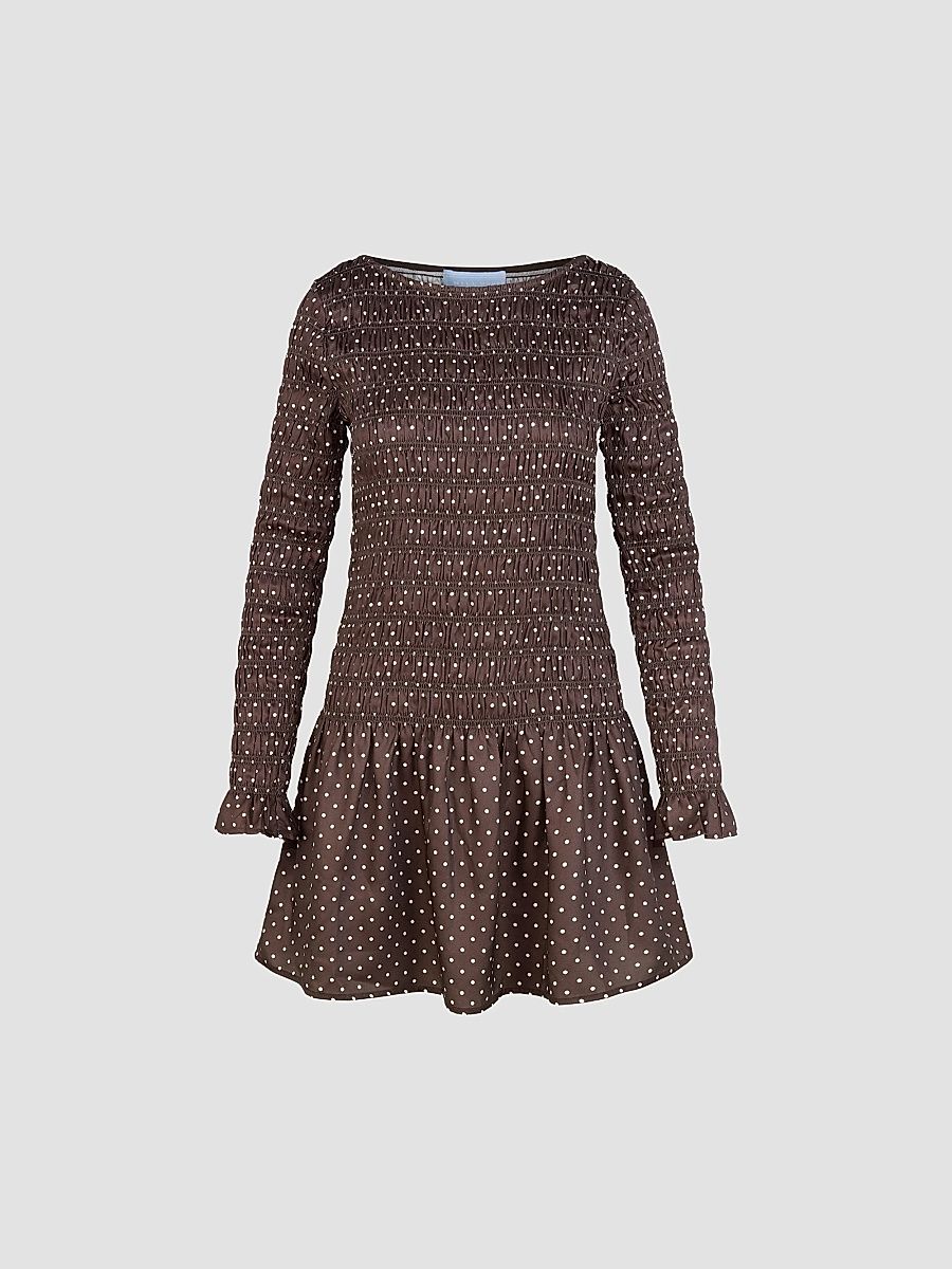 Hill House Home Women's The Dalia Mini Nap Dress - Duke Dot Chocolate - Size Medium