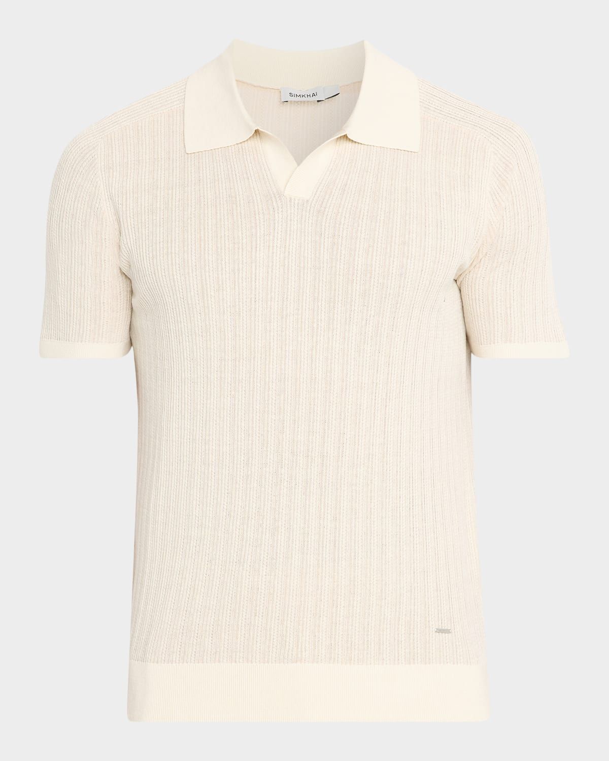 Men & apos;s Radcliff Cotton and Linen Knit Johnny Collar Polo Shirt