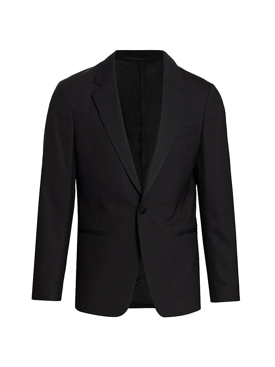 Men's Wool Tuxedo Jacket - Black - Size 46