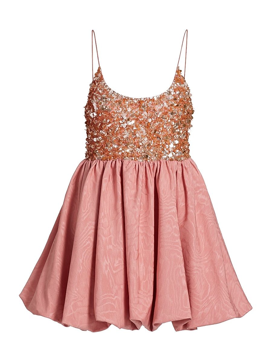 Women's Nessa Sequined Bubble Minidress - Dusty Rose - Size 8
