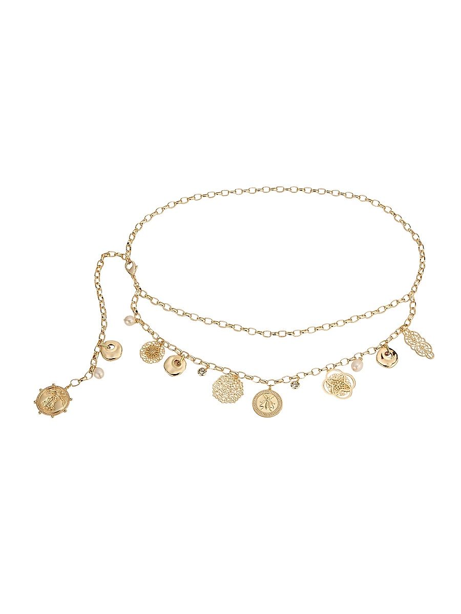 Women's Ariana Goldtone & Mixed-Media Charm Belt - Gold