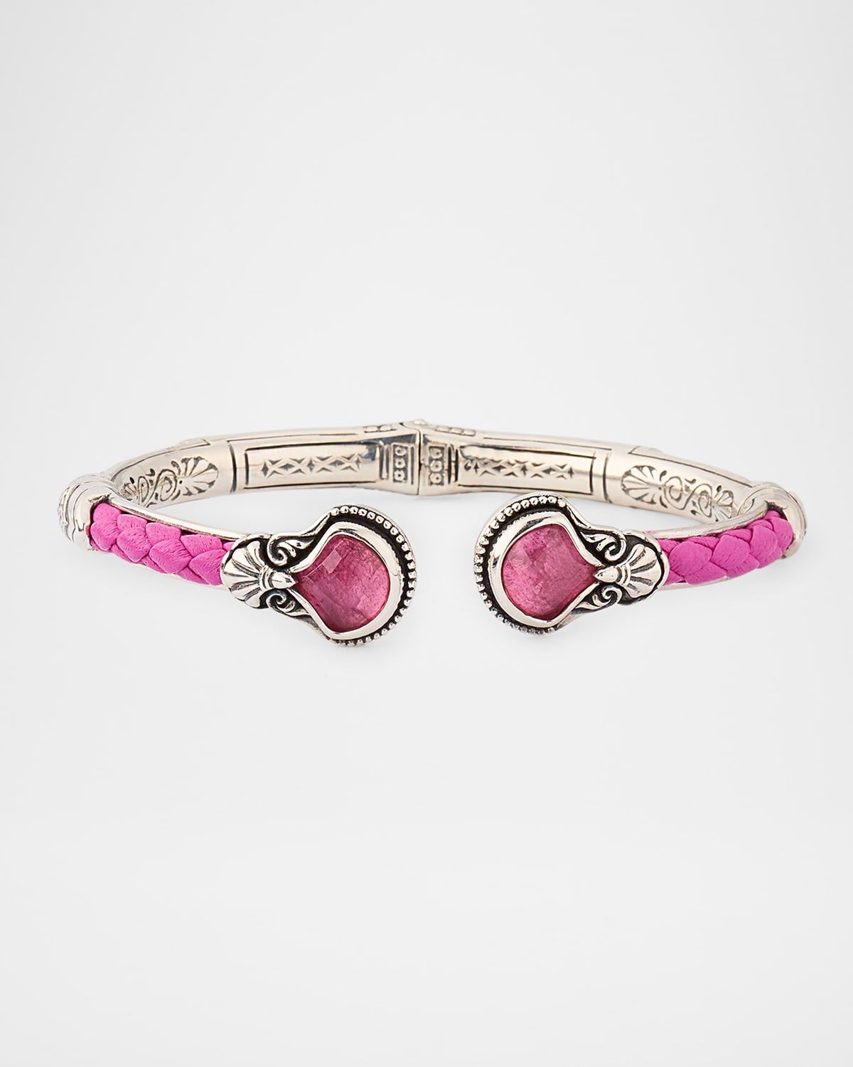 Ivy Rock Crystal, Strawberry Quartz and MOP Cuff Bracelet
