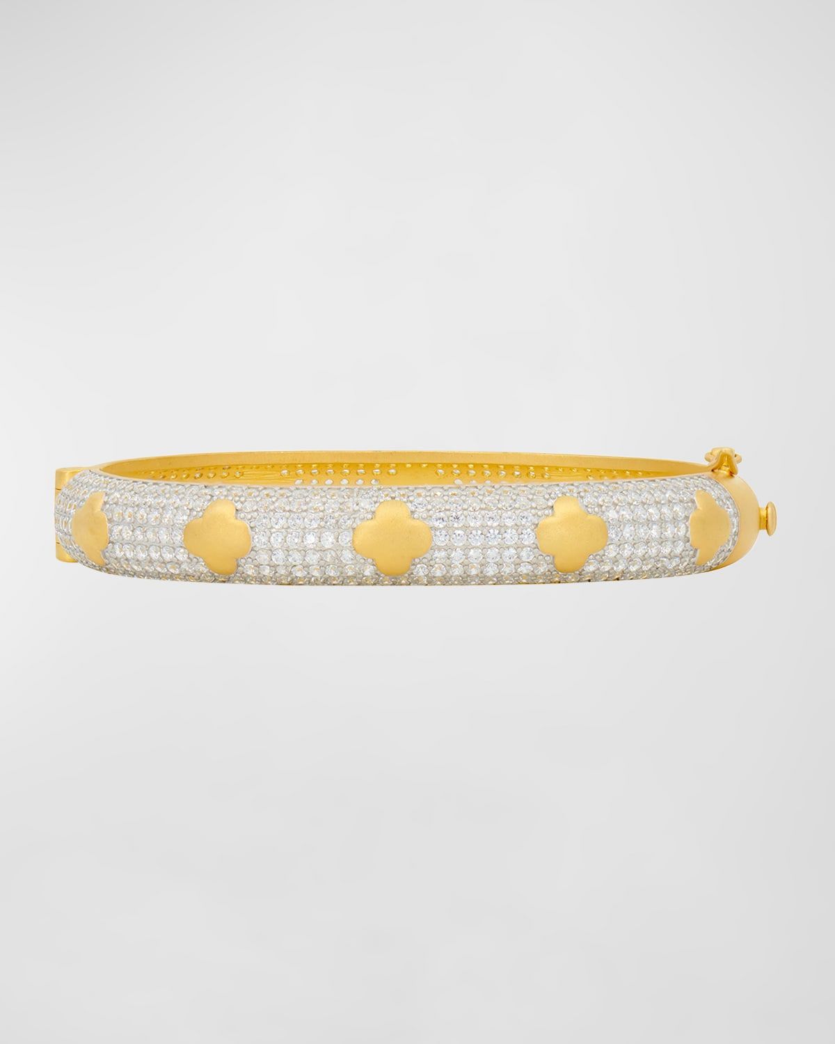 Sparkling Clover Cubic Zirconia Bangle