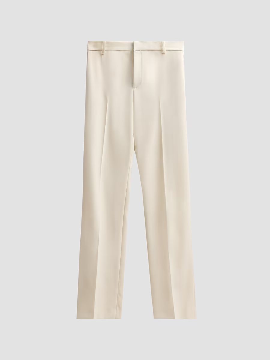 Women's Macy Grain De Poudre Trousers - Lux Cream - Size 8