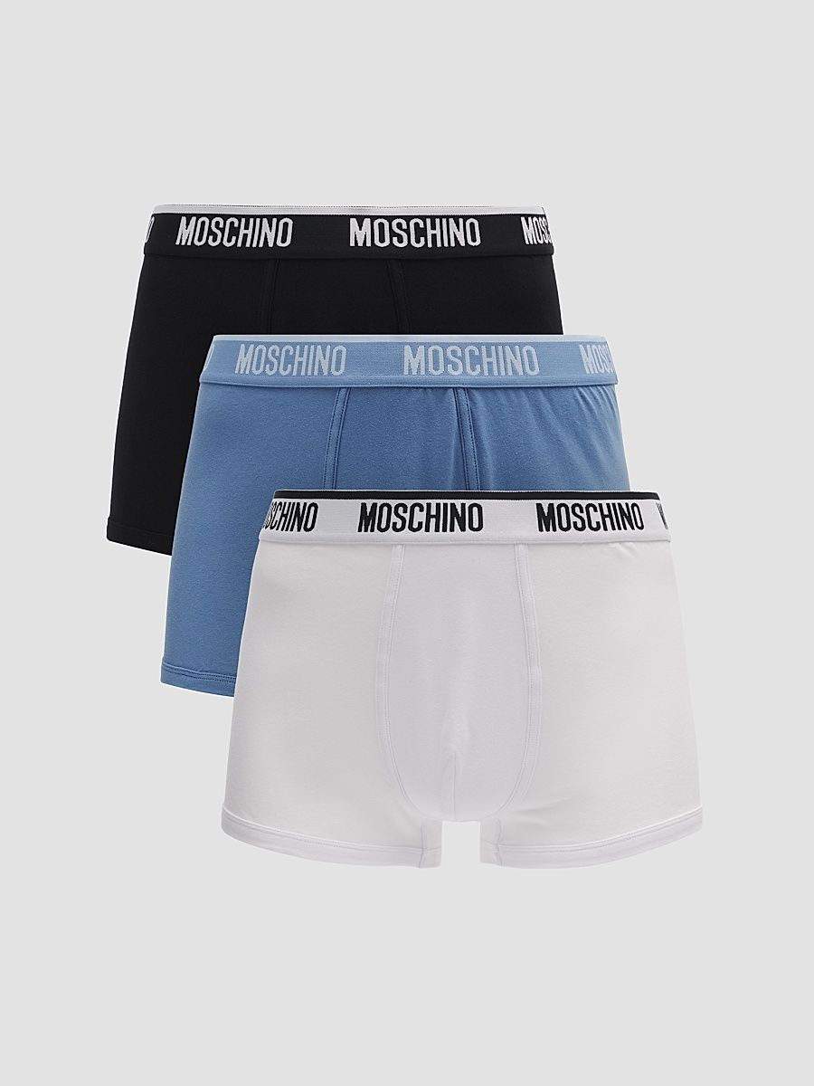 Men's Basic Logo Stretch-Jersey Trunk Brief 3-Pack - Multi Blue - Size Small