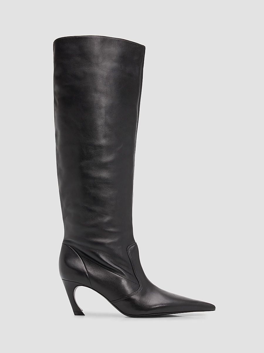Women's Lexi 75MM Leather Boots - Black - Size 9