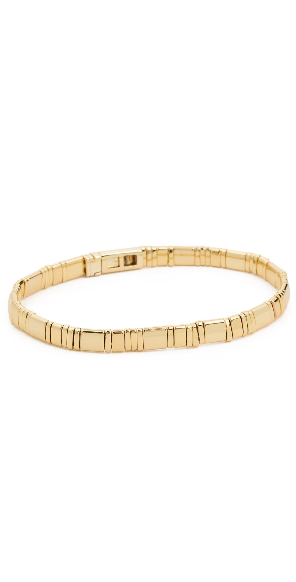 SHASHI Tilu Striated Bracelet Clasp Gold One Size