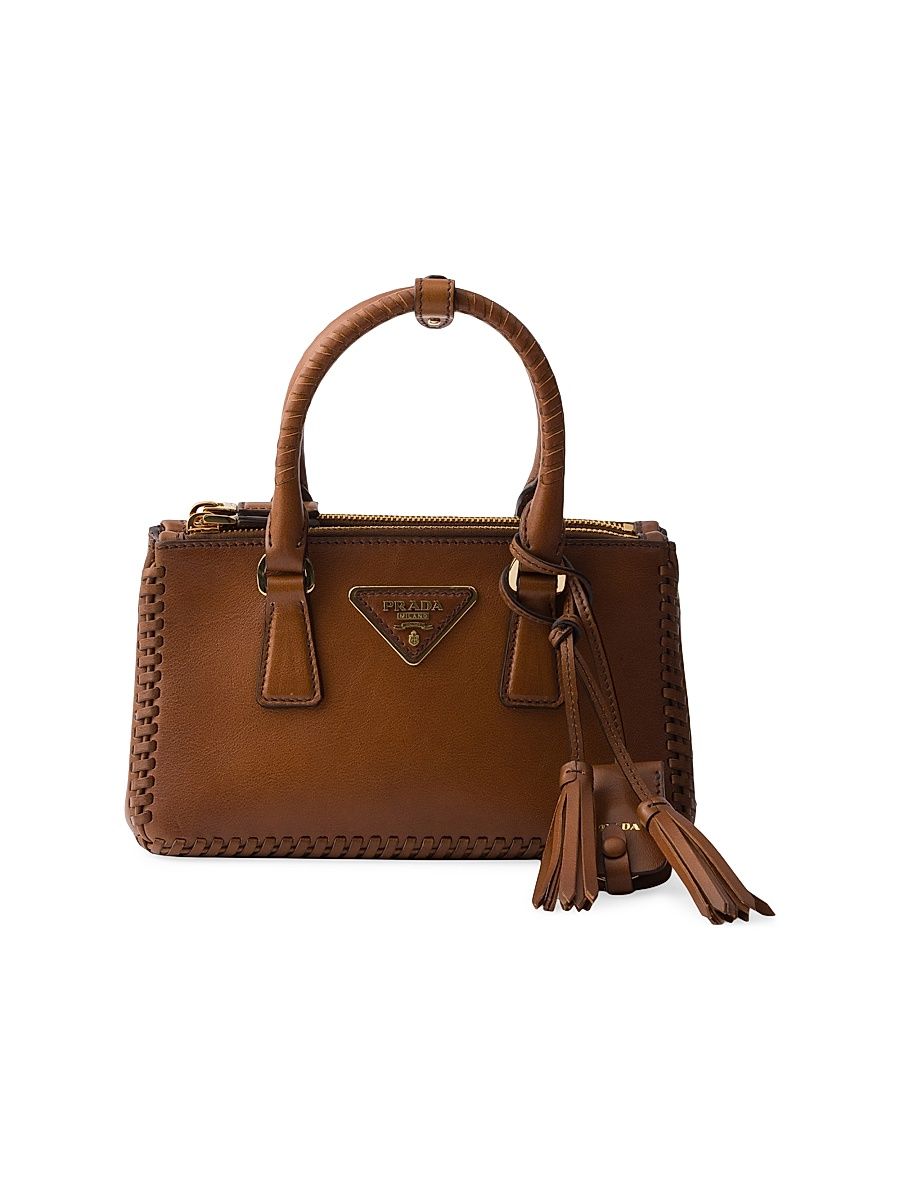 Women's Galleria Mini Top Handle Leather Bag - Brown