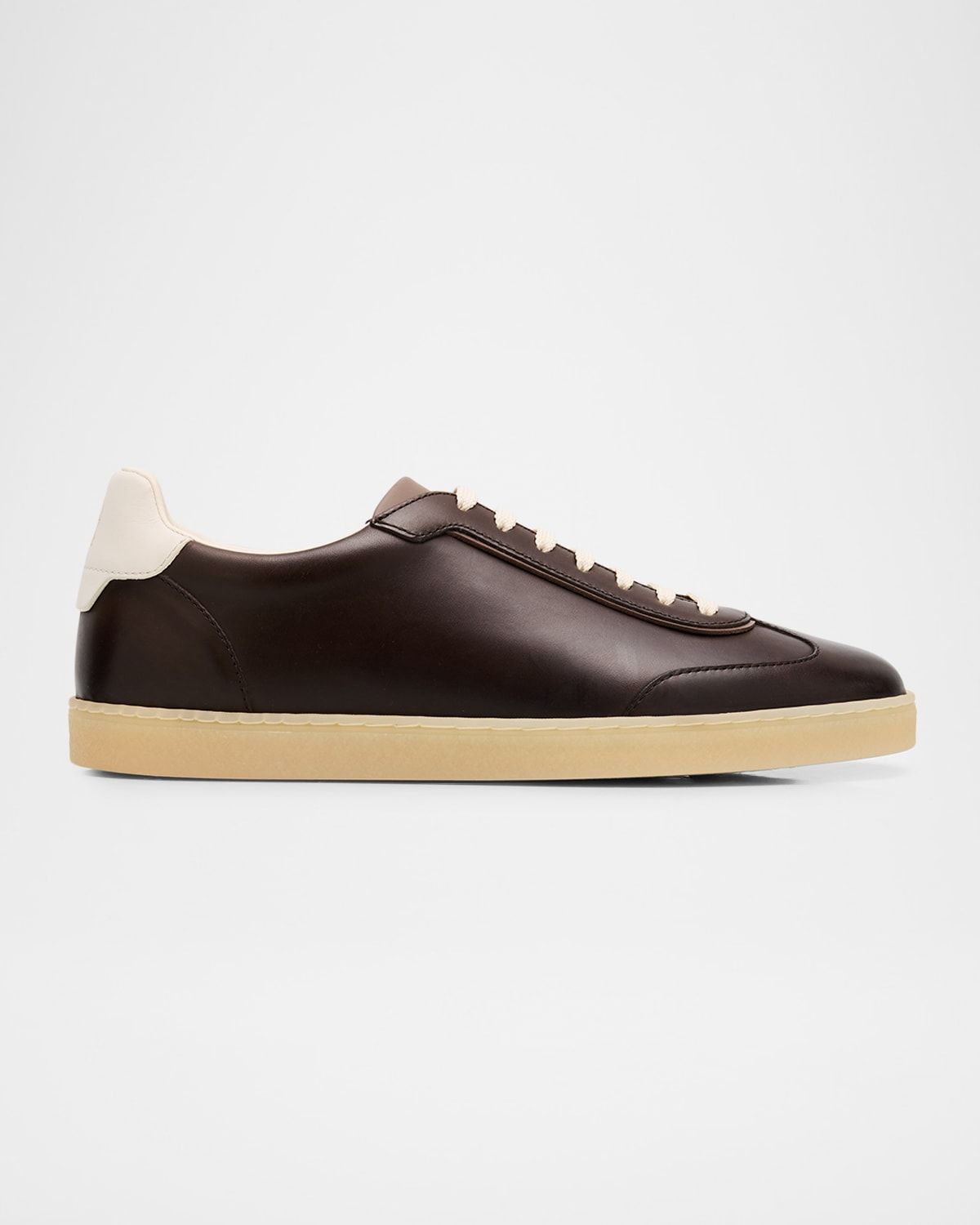 Men & apos;s Leather Gum-Sole Sneakers