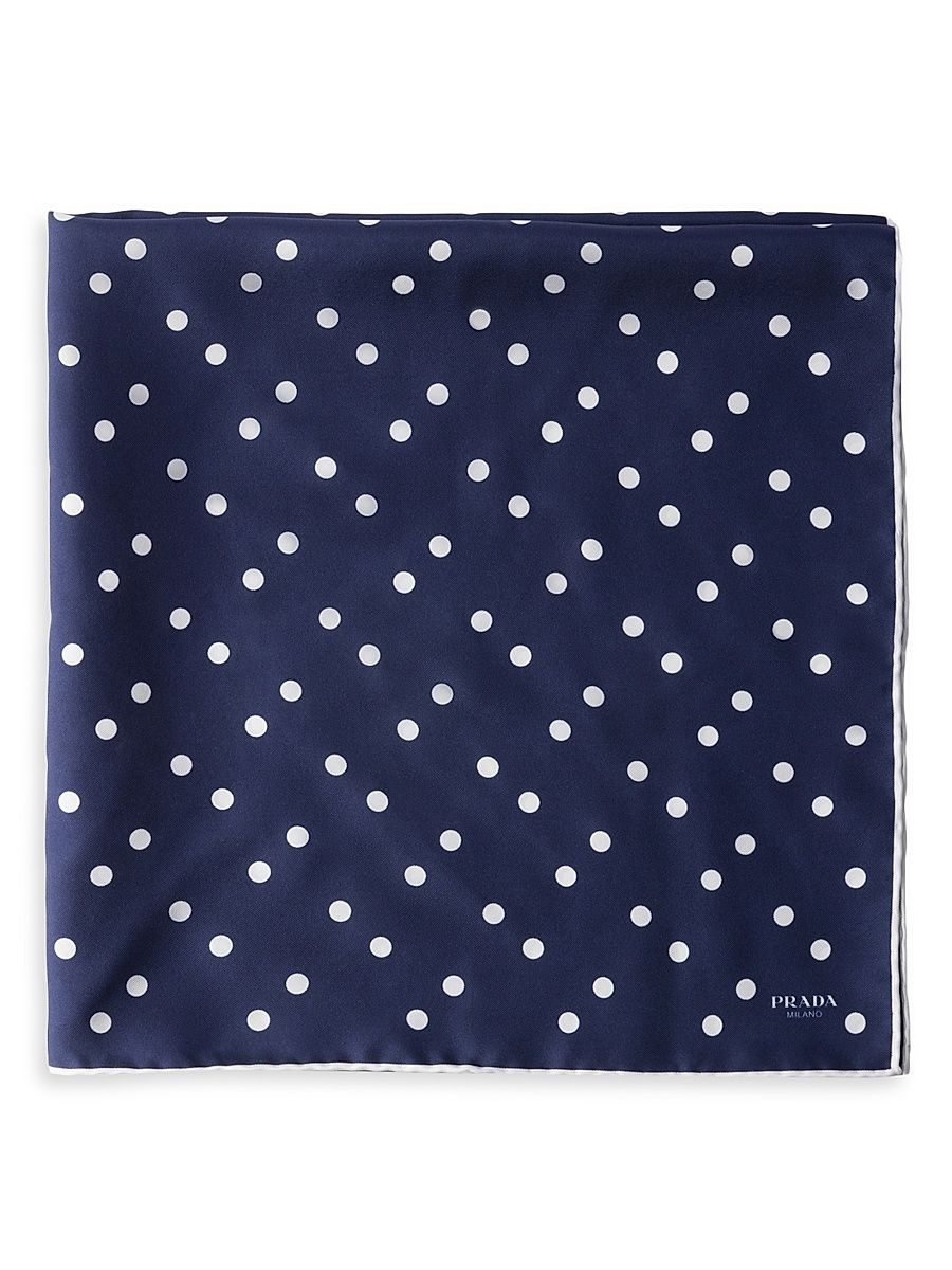 Women's Printed Silk Twill 65CM Square Scarf - Blue
