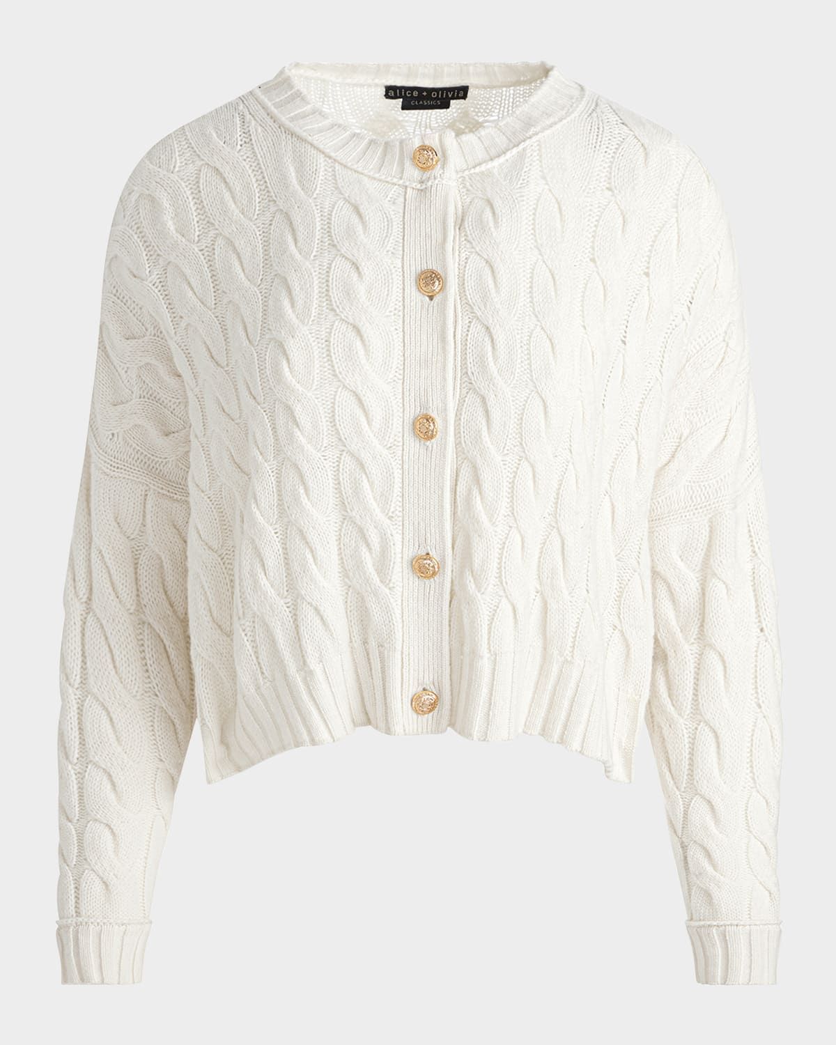 Cecilie Cropped Cable-Knit Cardigan