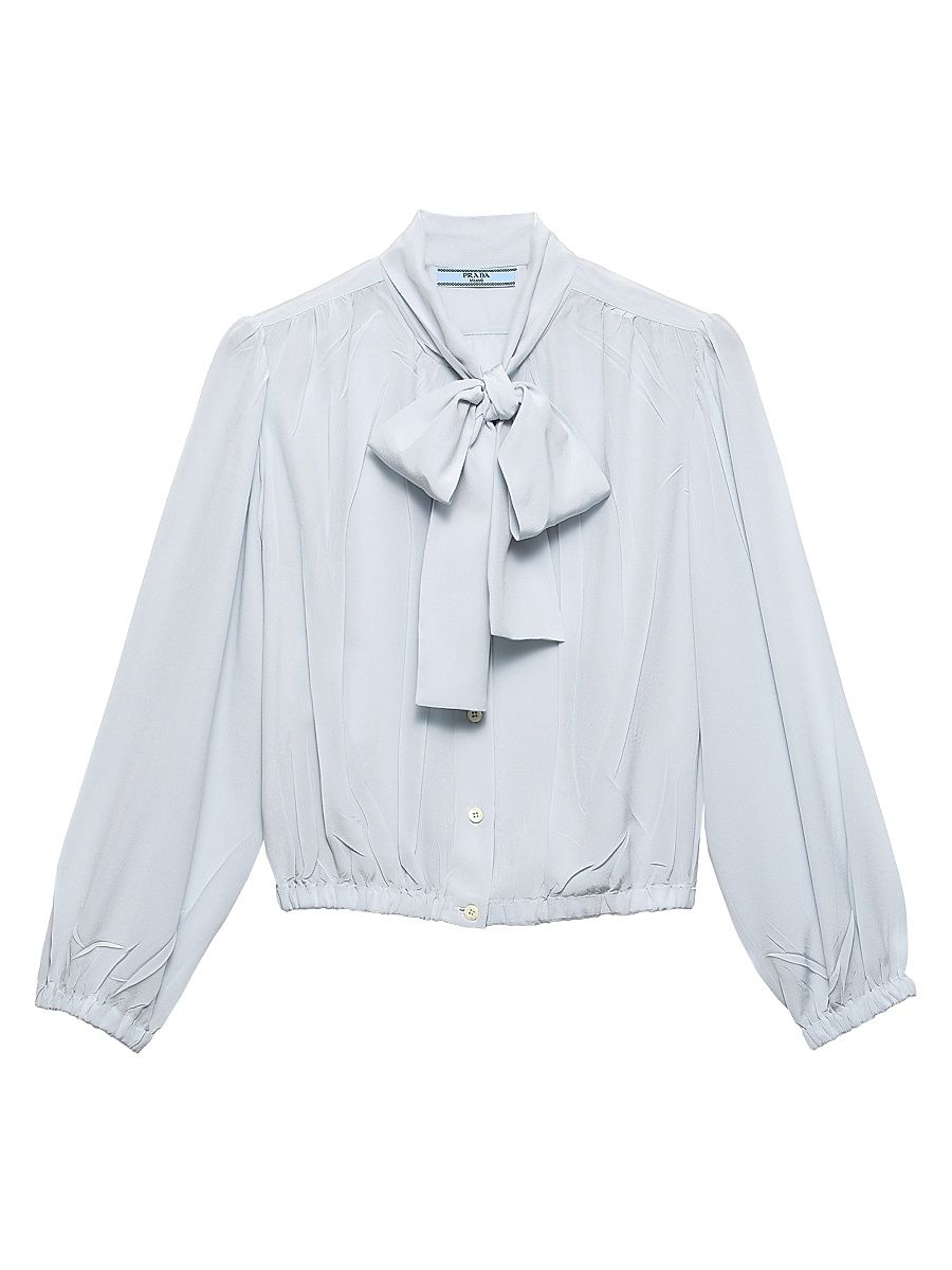 Women's Crepe De Chine Shirt - Blue - Size 4