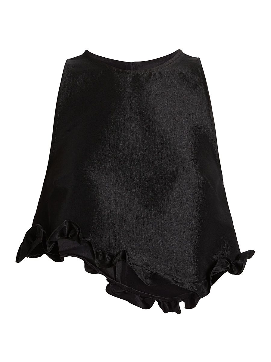Women's Li Taffeta Ruffle Top - Black - Size 6