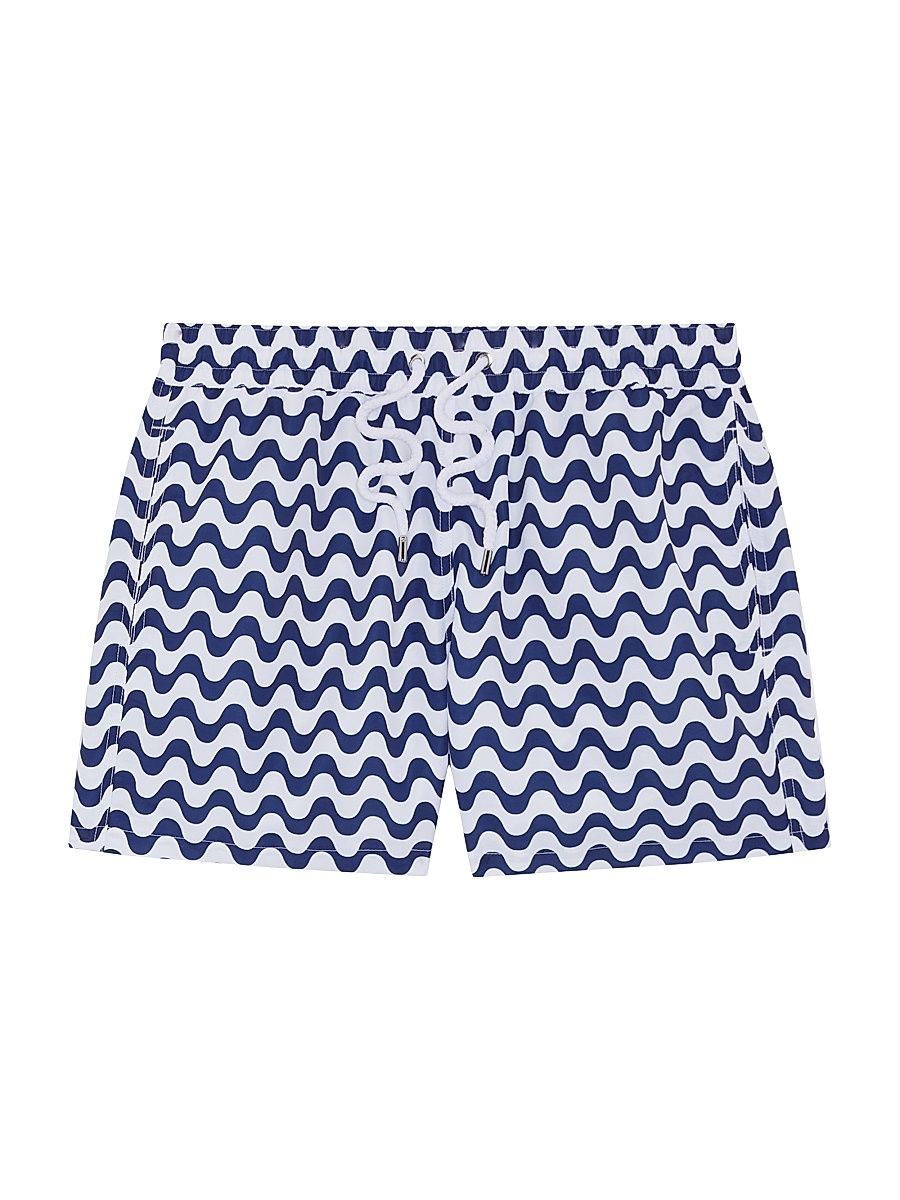 Men's Rio Copacabana-Print Swim Shorts - Navy Blue - Size XXL