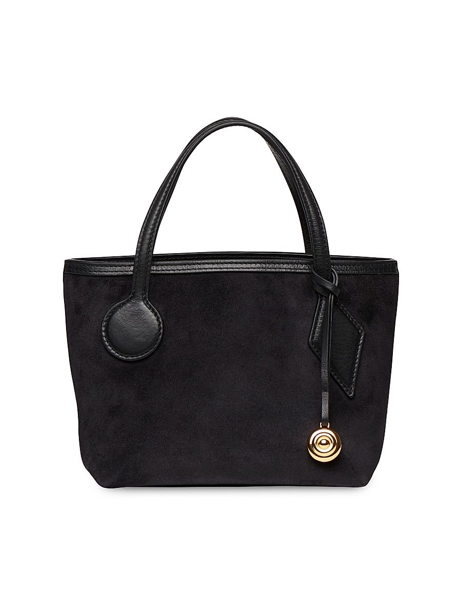 Women's Sprout Micro Suede Tote Bag - Suede Black Gold Charm - Size 10