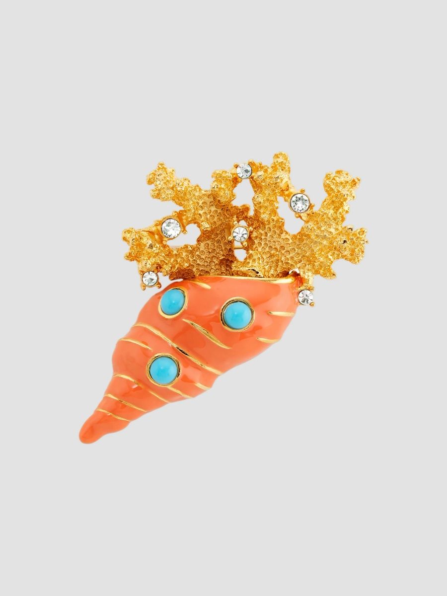 Kenneth Jay Lane Women's Goldtone & Mixed-Media Shell Brooch - Multi