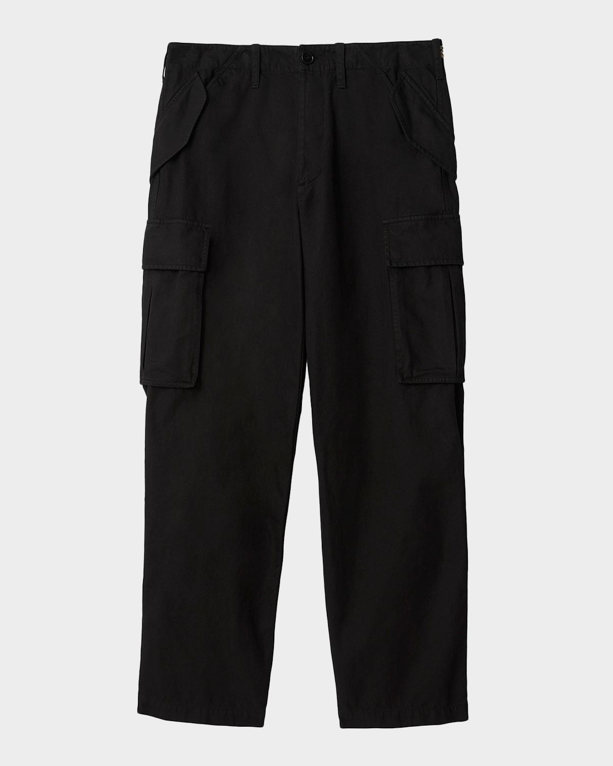 Men & apos;s Cotton Cargo Trousers with Check Waist Adjusters