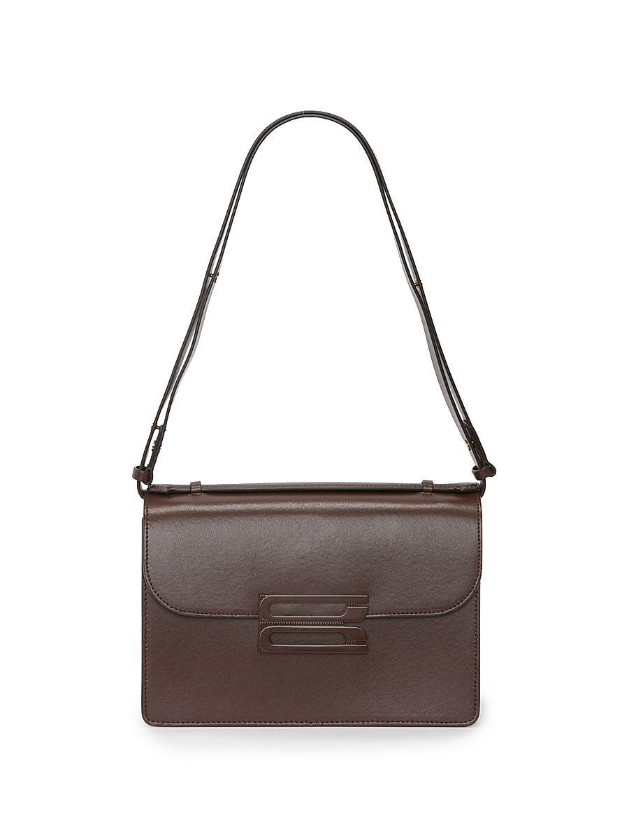 Women's Tonal Dorian Leather Shoulder Bag - Dark Brown