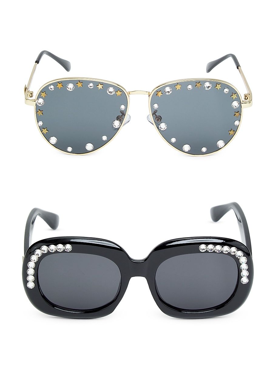 Girl's Oval Sunglasses 2-Pack