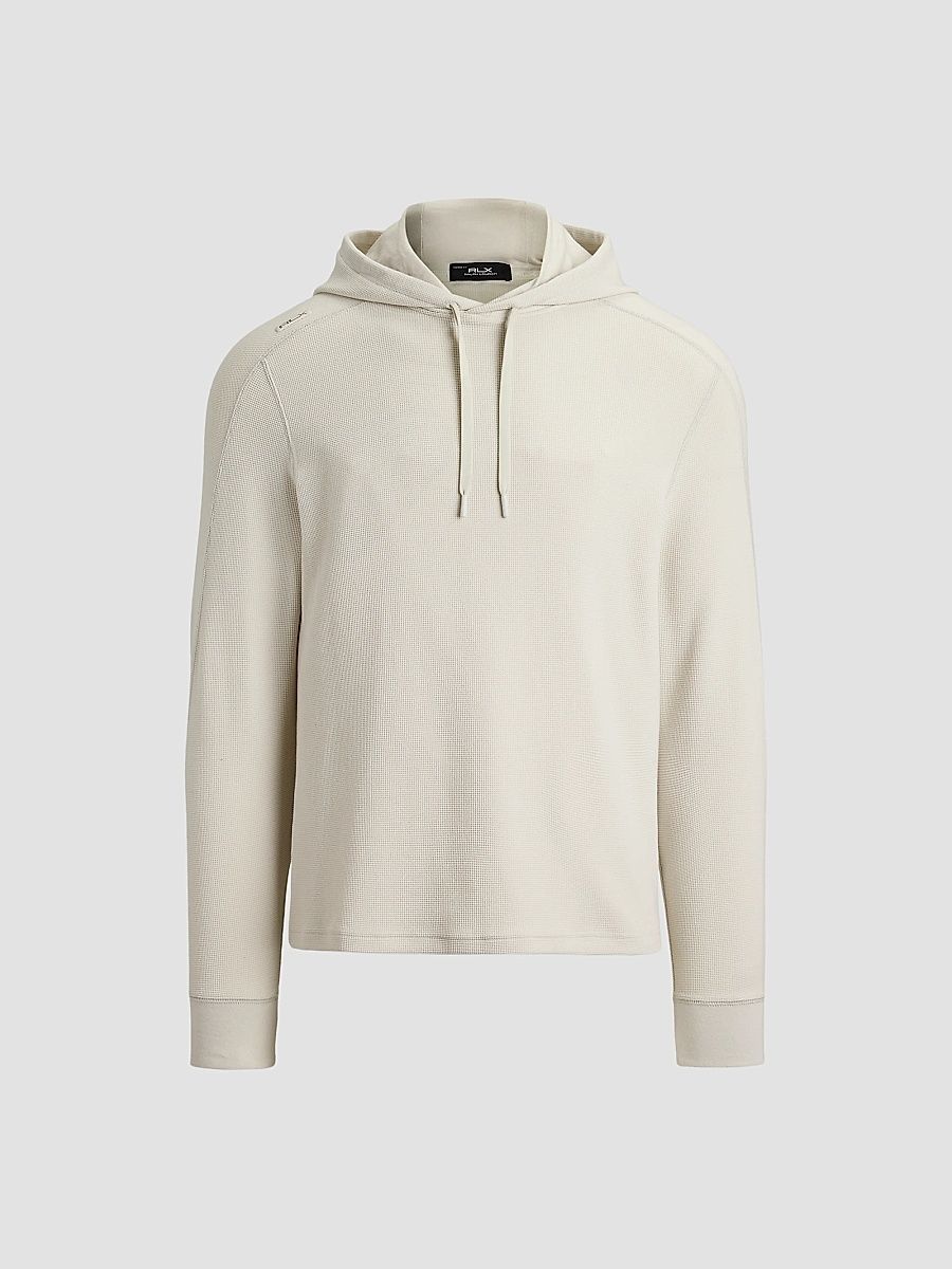 Polo Ralph Lauren Men's RLX Waffle-Knit Hoodie - Stone Pebble - Size XXL