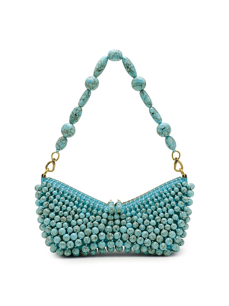 Women's Mercier Turquoise-Beaded Convertible Clutch - Ibiza Turquoise