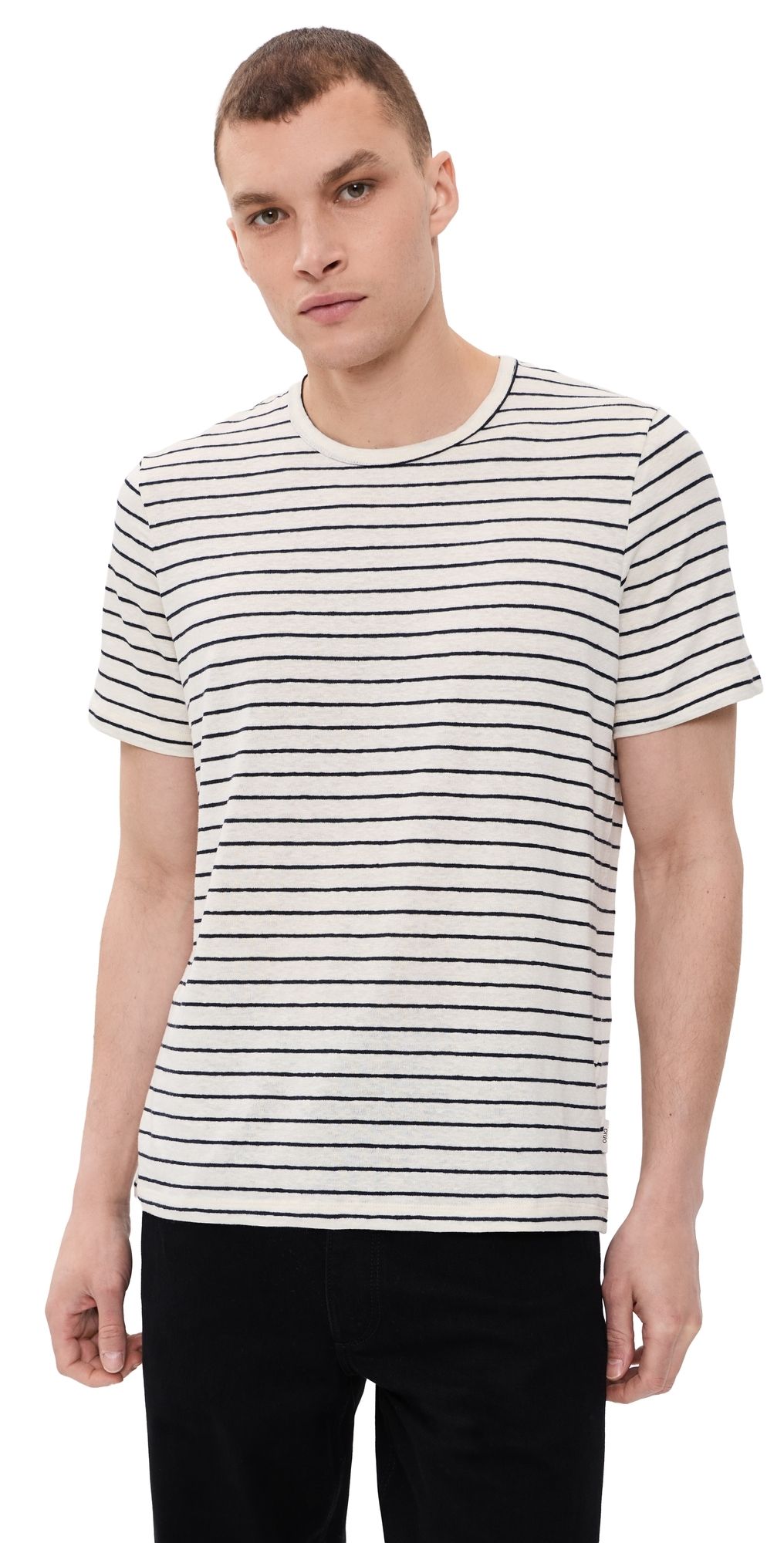 Onia Stretch Linen Tee Midnight/Egret S