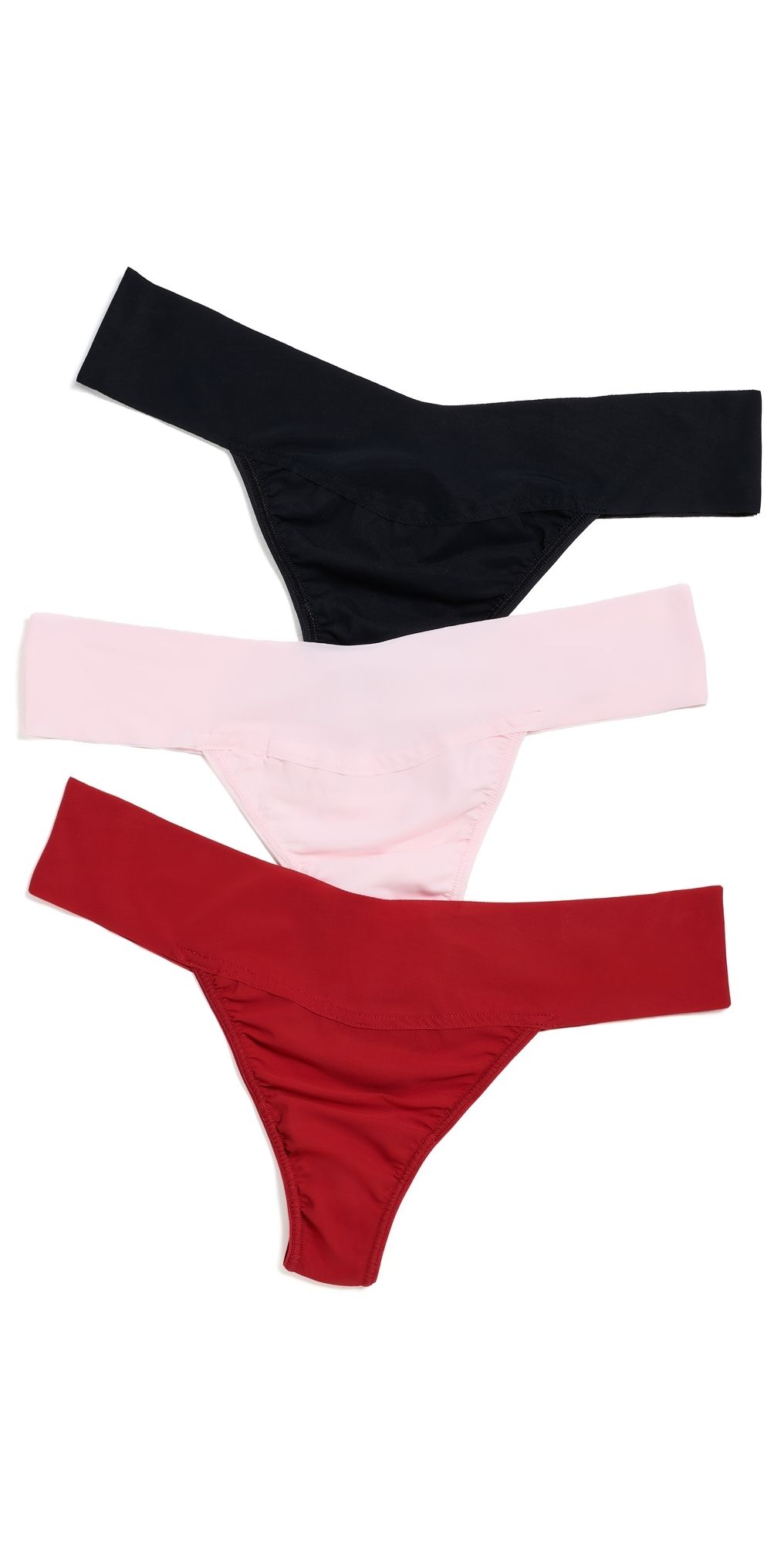 Hanky Panky BreatheSoft Natural Rise Thong Panties 3 Pack BBPC L