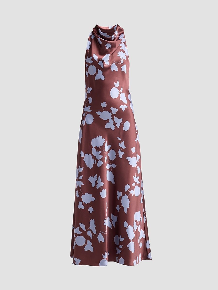 Women's Celinda Floral Maxi Dress - Deep Redwood - Size 12