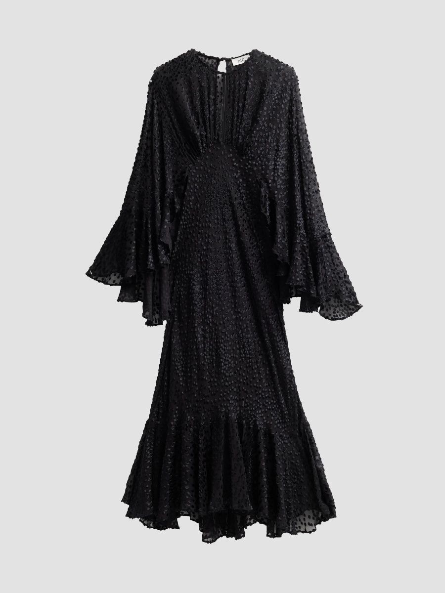 A. L.C. Women's Kate Textured Cape-Sleeve Maxi Dress - Black - Size 00