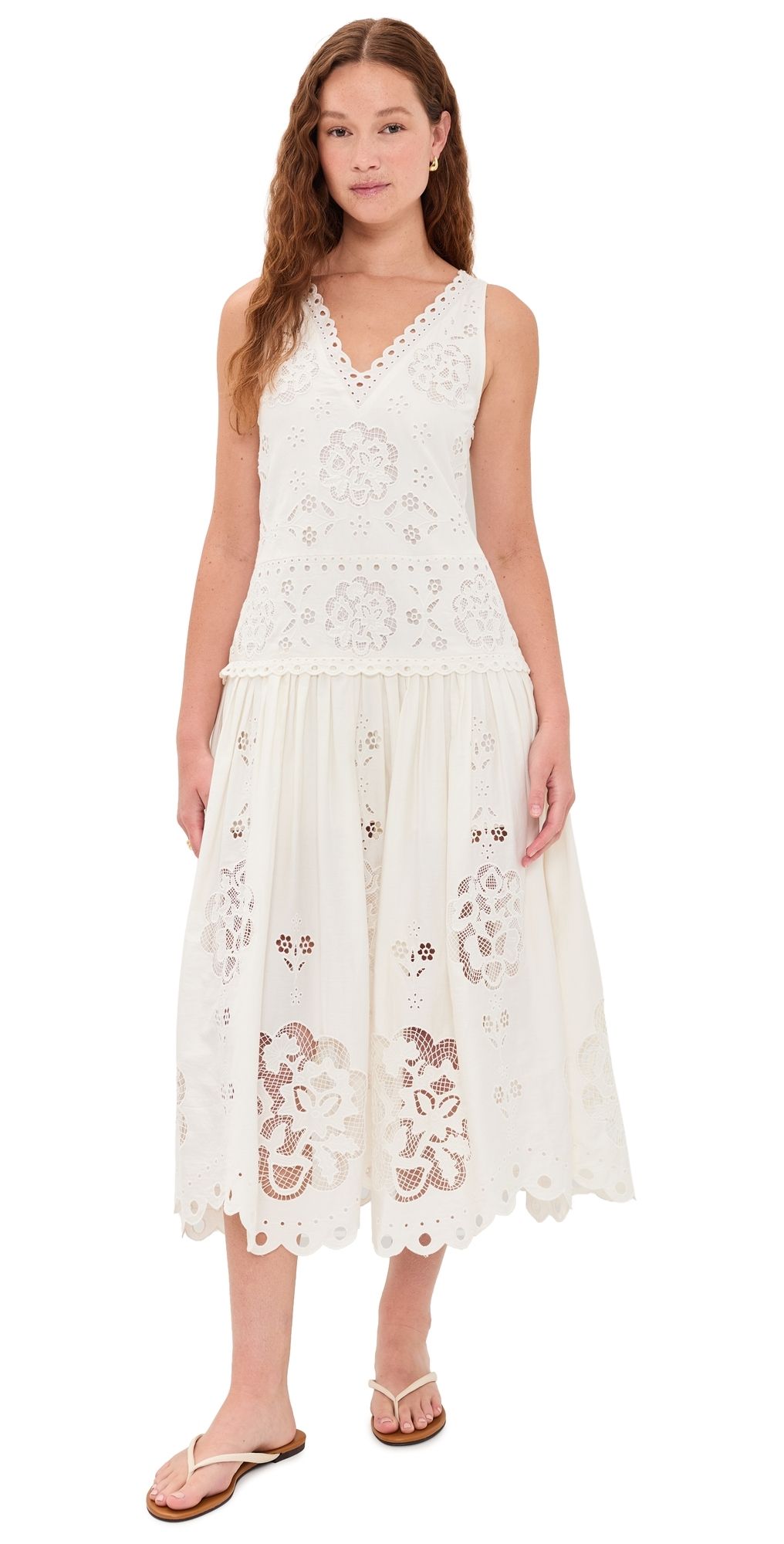 Sea Gardener Embroidered Dress White 16