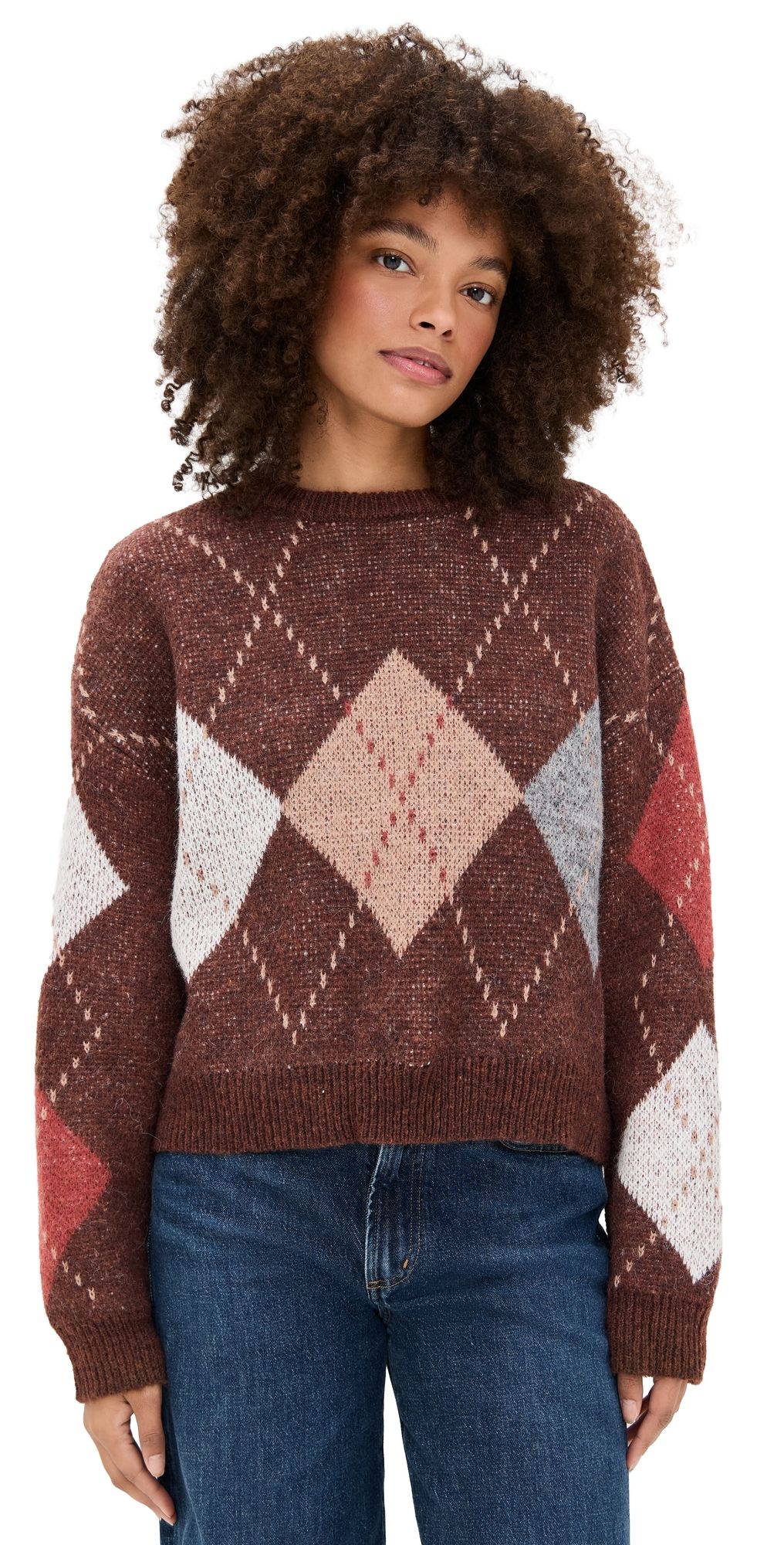 Moon River Sweater Brown Multi M