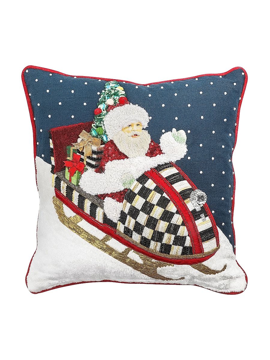 Santa Snowmobile Pillow