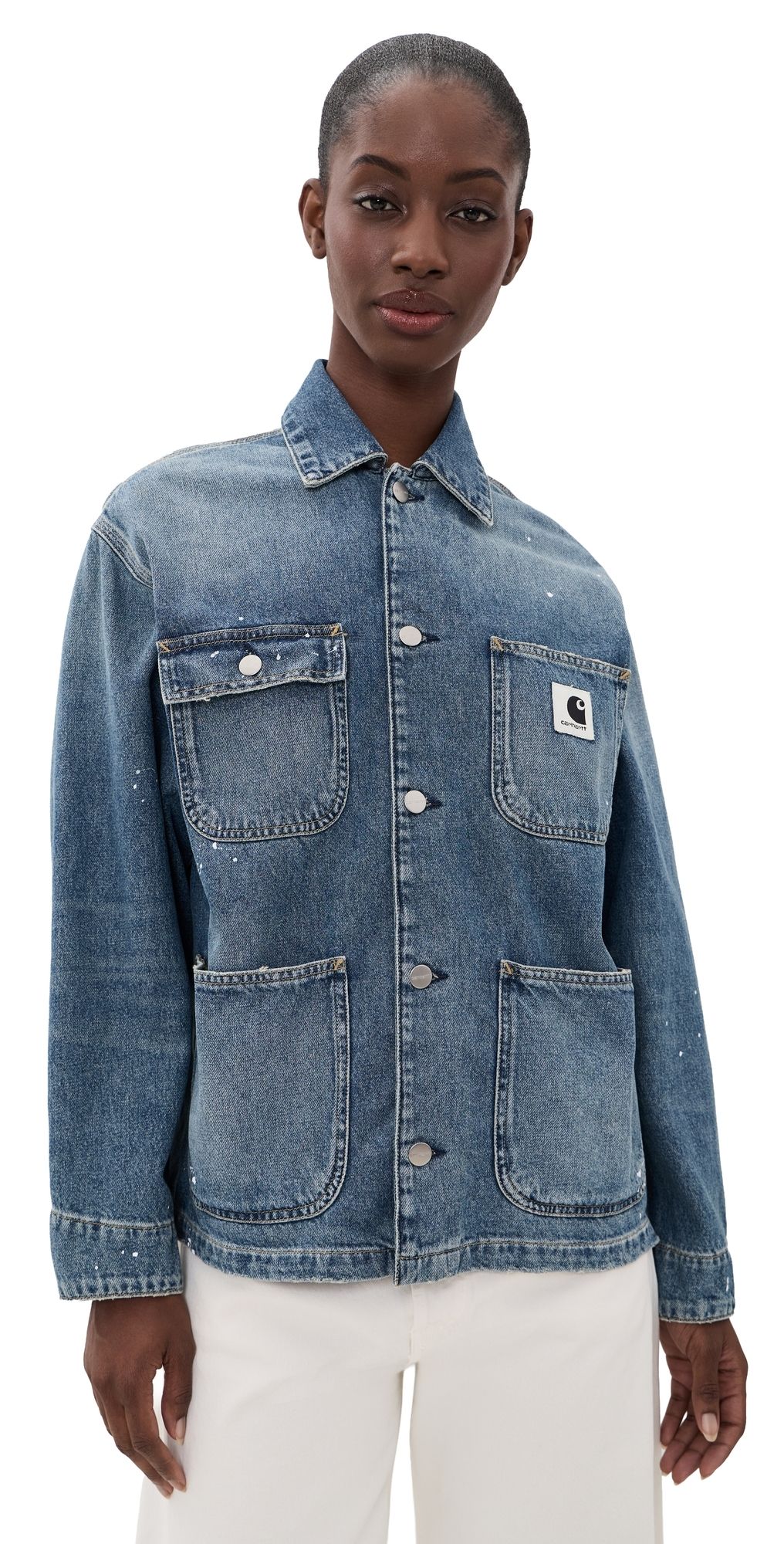 Carhartt WIP OG Michigan Coat Blue (Destroy Wash, Splatter) M
