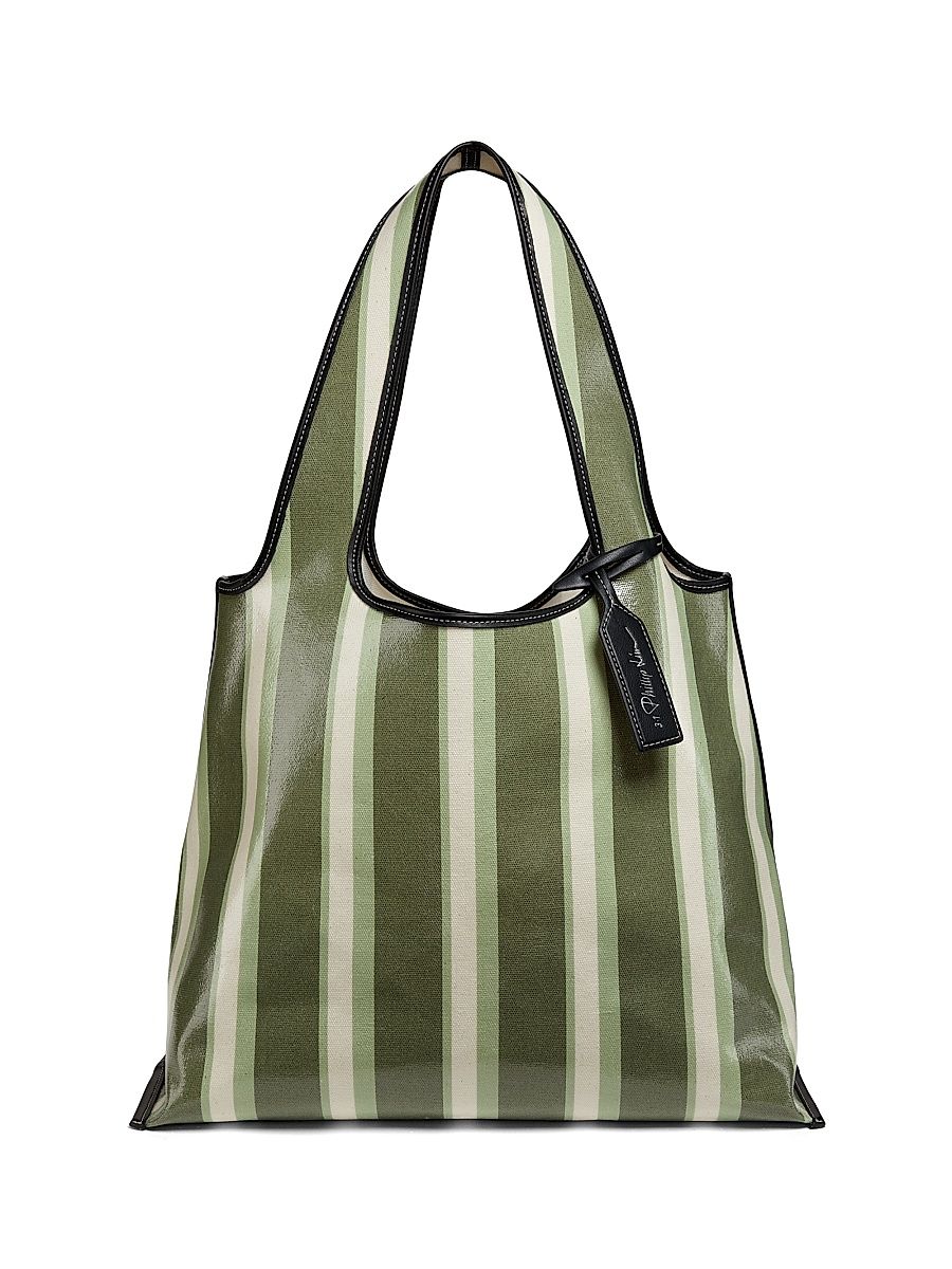 Women's Dual Stripe Market Tote - Thyme Multi