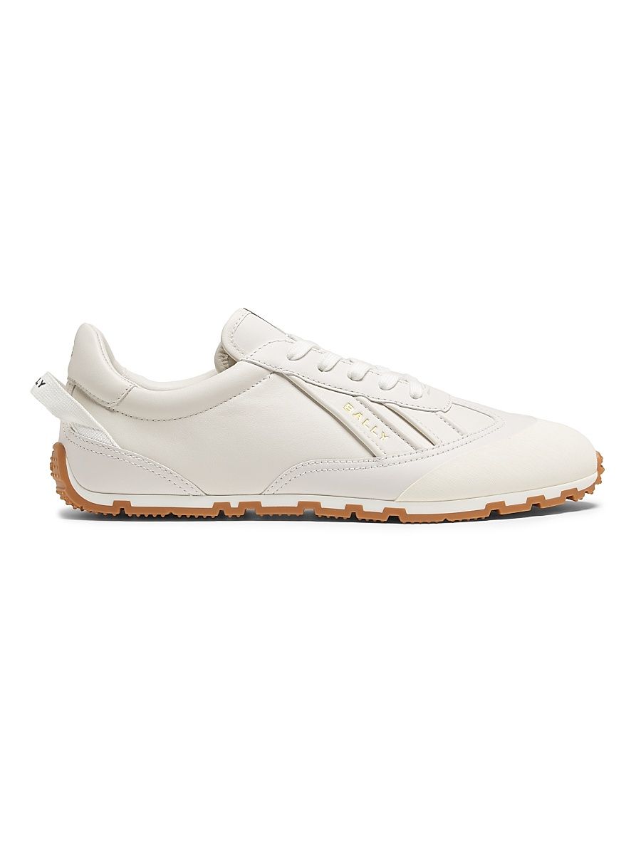 Men's Leather Low-Top Sneakers - White - Size 10