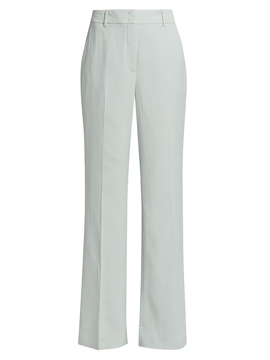 Women's Florine Structured Cotton-Blend Pants - Bleached Denim - Size 14