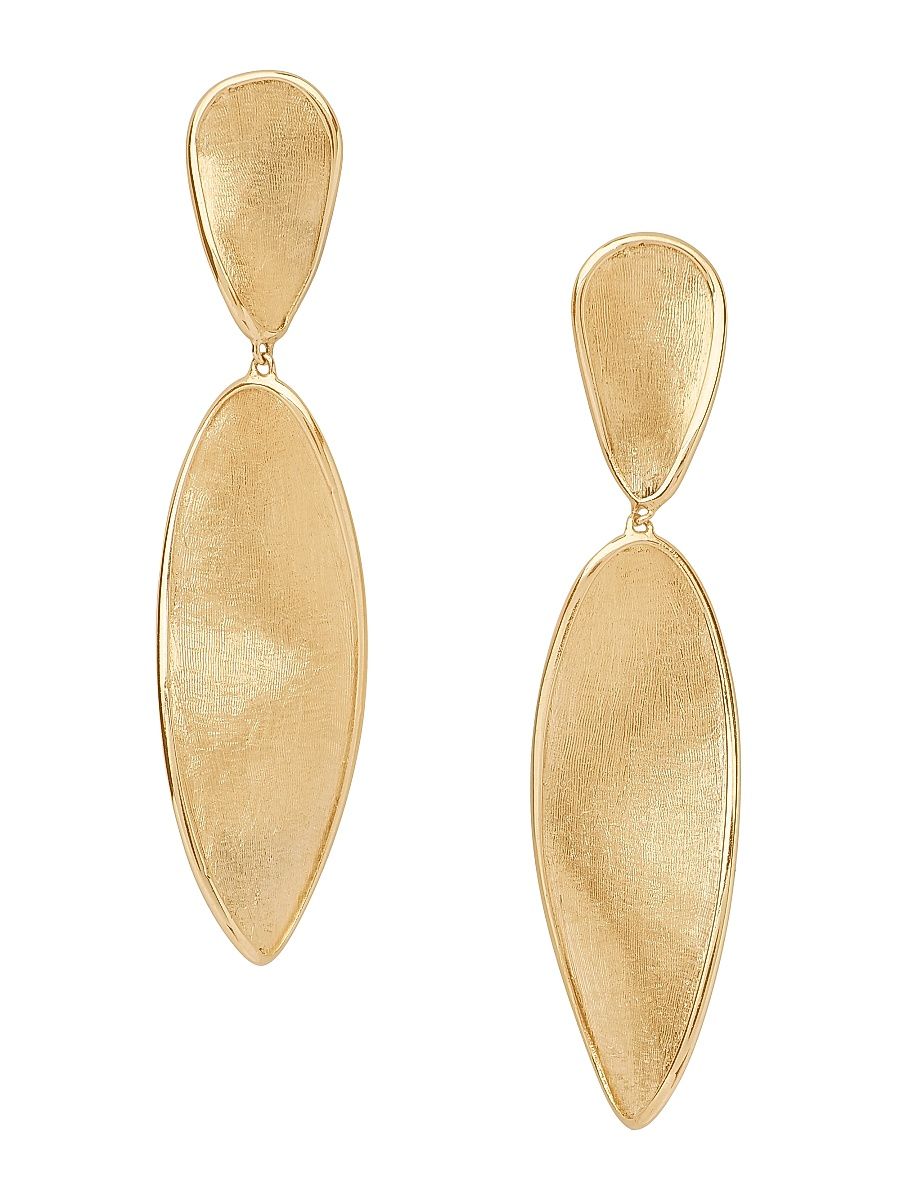 Women's Lunaria Twist 18K Yellow Gold Large Double-Drop Earrings - Yellow Gold