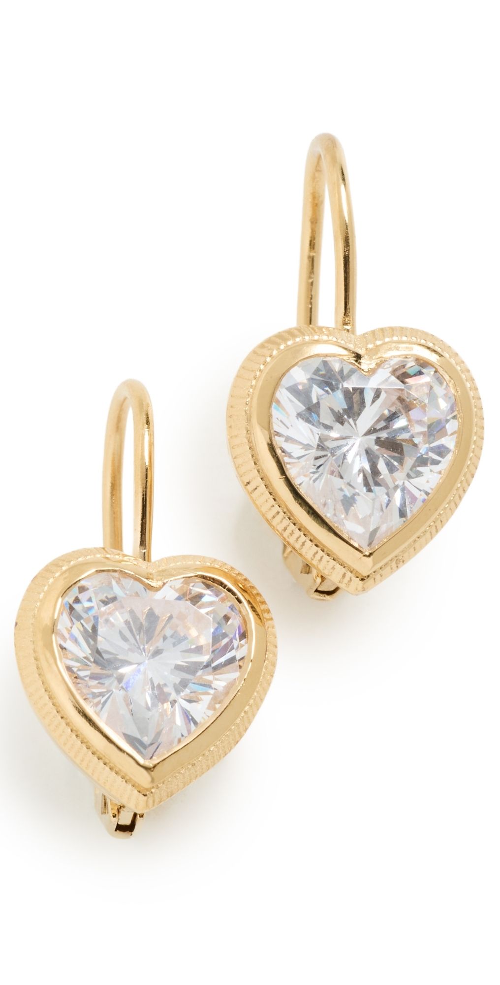 HART Bezel Heart Earrings Gold One Size