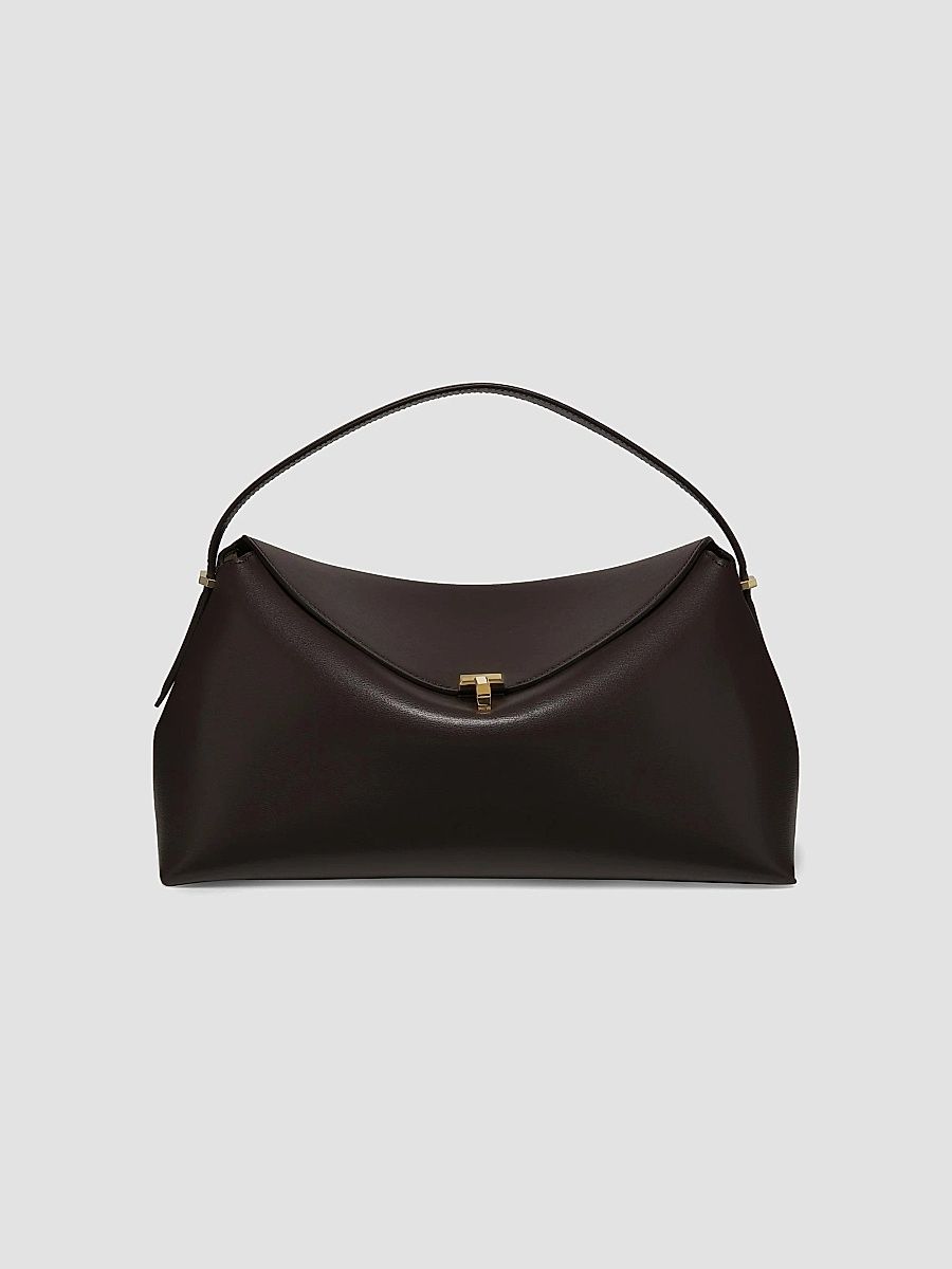 Toteme Women's T-Lock Leather Top Handle Bag - Bark