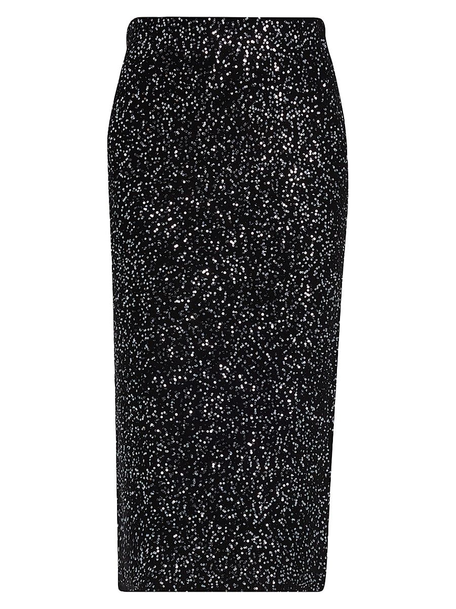 Women's Sequined Knit Pencil Skirt - Black - Size Small