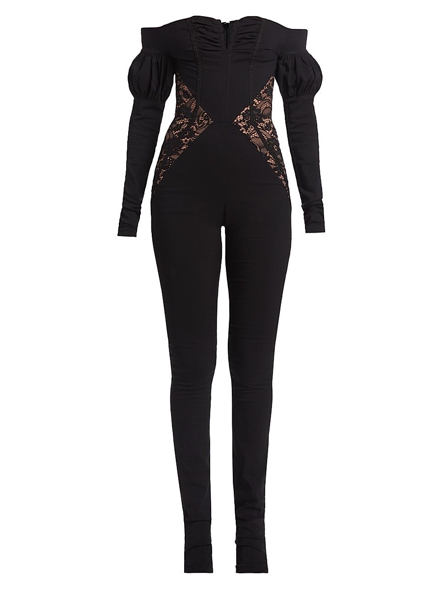 Women's Franco Lace-Inset Jumpsuit - Black - Size 10