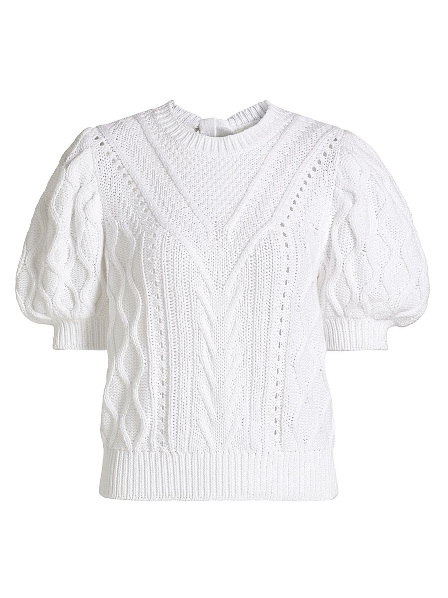 Women's Sammie Short-Sleeve Sweater - White - Size XL
