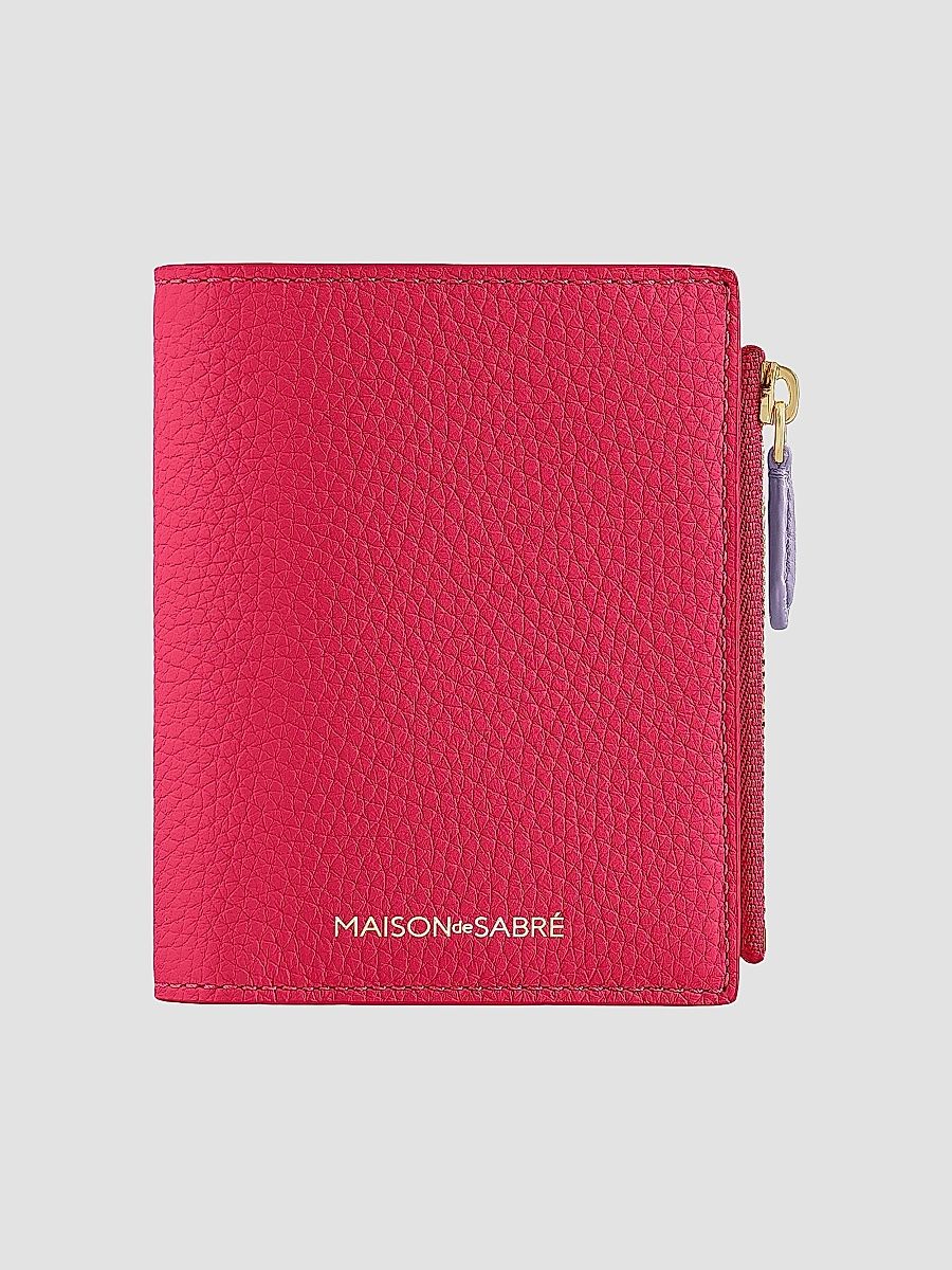 Maison de Sabre Women's Leather Bifold Wallet - Fuchsia Lavender