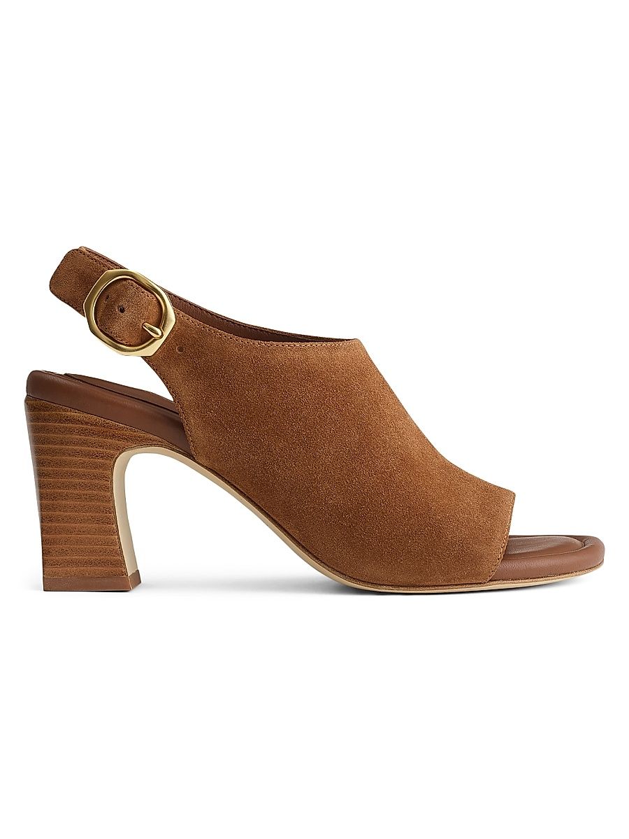 Women's Gigi 75MM Suede Slingback Sandals - Umber Suede - Size 8