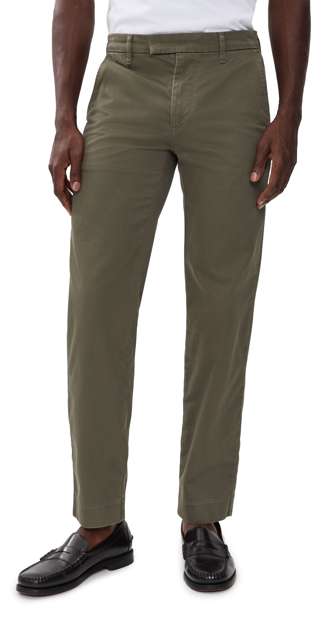 Vince Brushed Twill Owen Chino Pants Barron Green 32