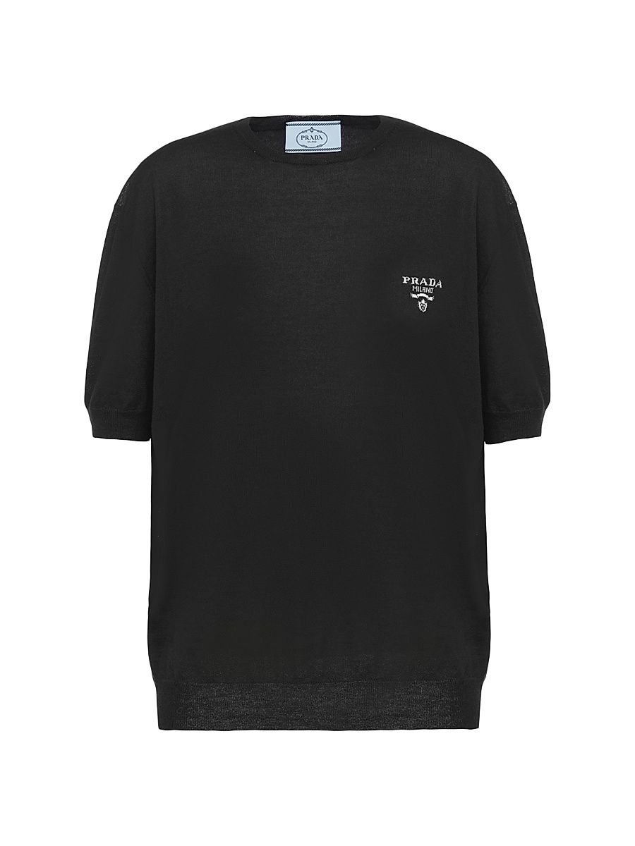 Women's Cashmere Crew-Neck Sweater - Black - Size 4