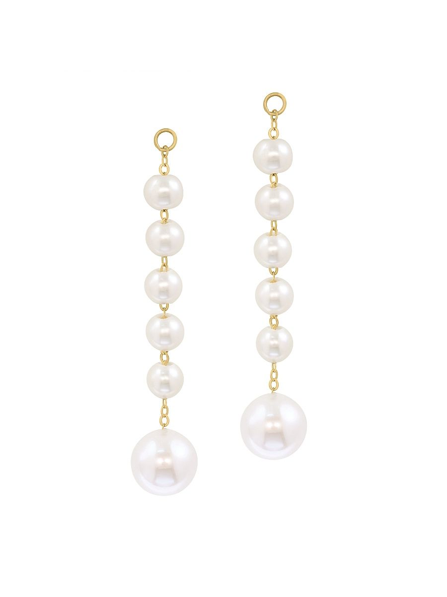Women's 18K Yellow Gold & Freshwater Pearl Drop Earrings - Yellow Gold