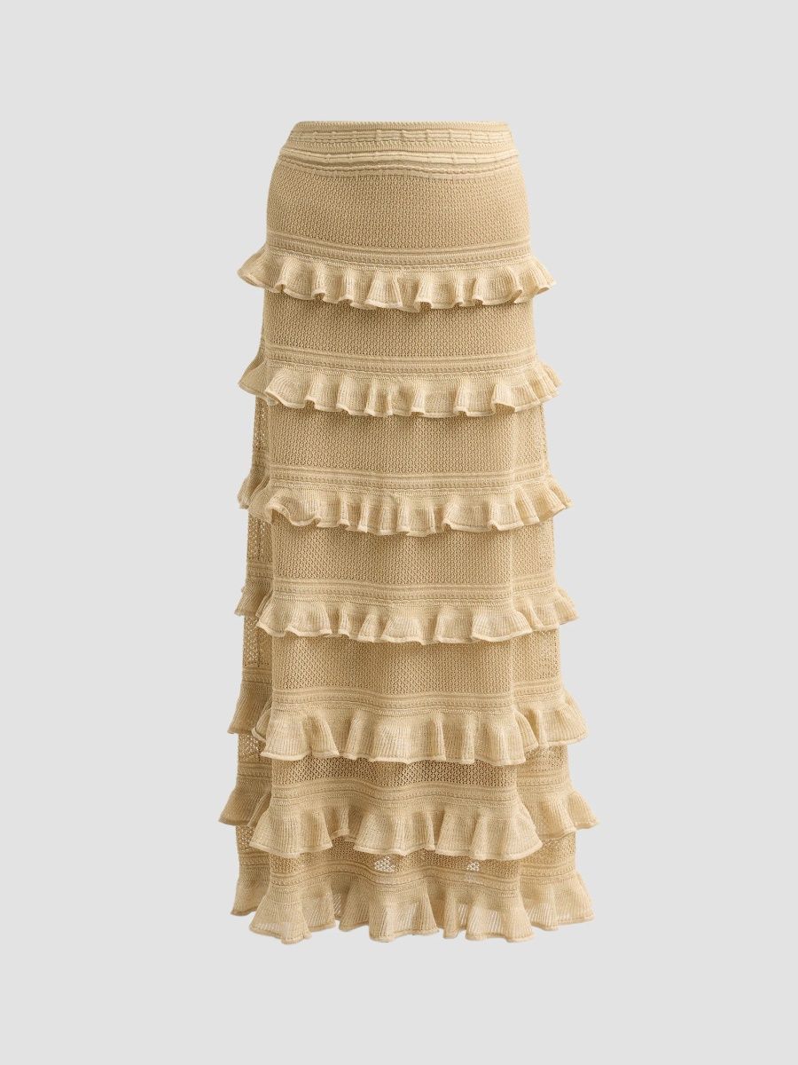 Zimmermann Women's Clash Metallic Frill Skirt - Metallic Gold - Size 0