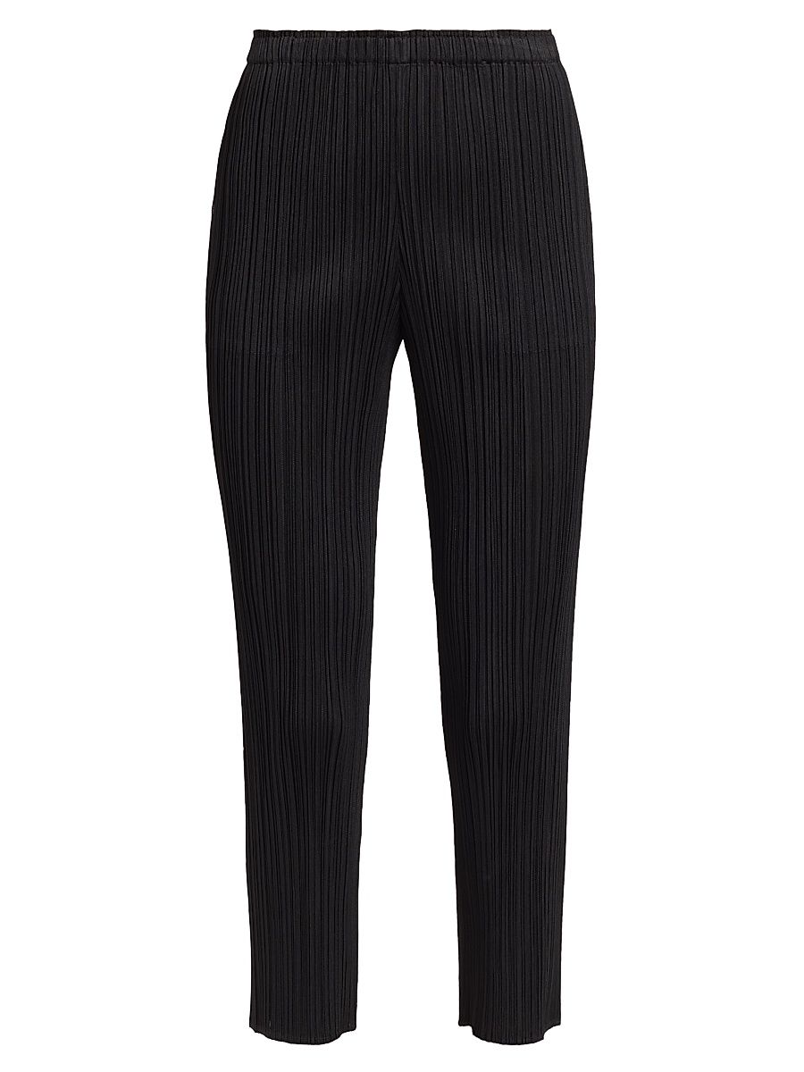 Women's Basics Pleated Crop Pants - Black - Size Large