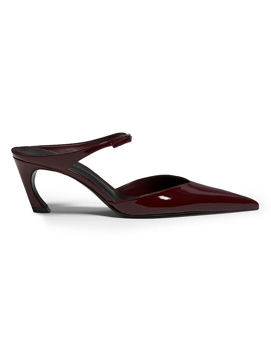 Women's Laurie 70MM Patent Leather Mules - Vino - Size 5.5